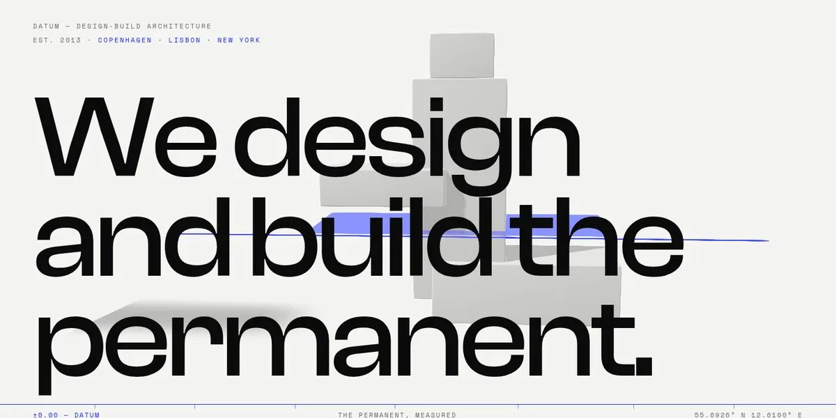 Architecture studio website concept build: DATUM