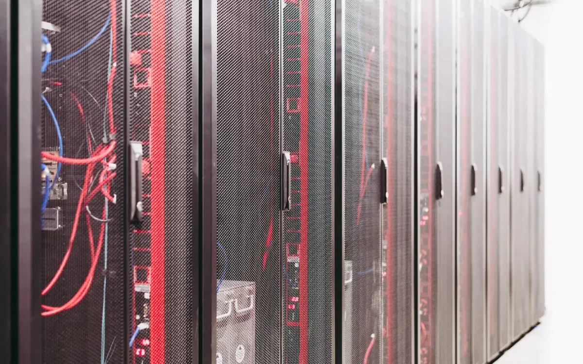 Illustration of a rack of Zelvor Cloud NVMe-backed cloud servers
